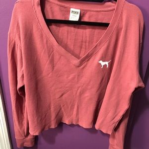 PINK cropped thermal top